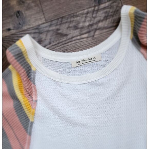 Free People Rainbow Dreams Balloon-Sleeve Top Sweater Size S - Picture 6 of 8